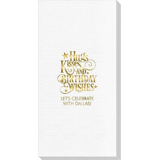 Hugs Kisses and Birthday Wishes Deville Guest Towels